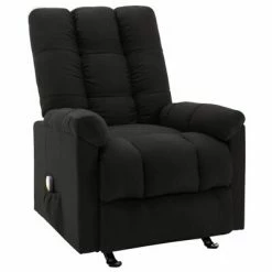 VidaXL Fauteuil de massage inclinable Noir Tissu