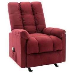 VidaXL Fauteuil de massage inclinable Rouge bordeaux Tissu