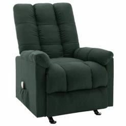 VidaXL Fauteuil de massage inclinable Vert foncé Tissu