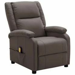 VidaXL Fauteuil de massage inclinable Marron Similicuir