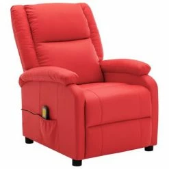 VidaXL Fauteuil de massage inclinable Rouge Similicuir