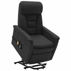 VidaXL Fauteuil inclinable de massage Noir Similicuir