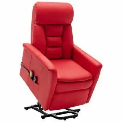 VidaXL Fauteuil inclinable de massage Rouge Similicuir