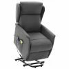 VidaXL Fauteuil de massage inclinable Gris clair Tissu