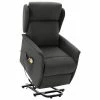 VidaXL Fauteuil de massage inclinable Gris foncé Tissu