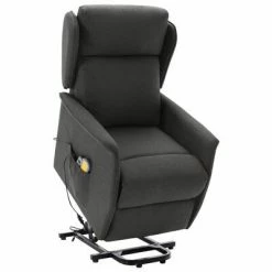 VidaXL Fauteuil de massage inclinable Gris foncé Tissu