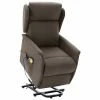 VidaXL Fauteuil de massage inclinable Marron Tissu