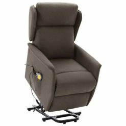VidaXL Fauteuil de massage inclinable Marron Tissu
