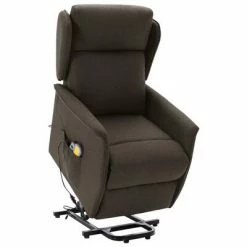 VidaXL Fauteuil de massage inclinable Marron foncé Tissu