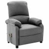 VidaXL Fauteuil de massage inclinable Gris clair Tissu