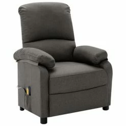VidaXL Fauteuil de massage inclinable Gris foncé Tissu