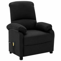 VidaXL Fauteuil de massage inclinable Noir Tissu