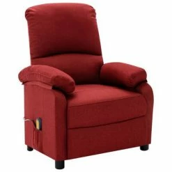 VidaXL Fauteuil de massage inclinable Rouge bordeaux Tissu