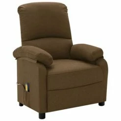 VidaXL Fauteuil de massage inclinable Marron Tissu
