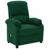 VidaXL Fauteuil de massage inclinable Vert foncé Tissu