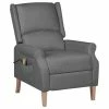 VidaXL Fauteuil de massage inclinable Gris clair Tissu