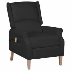VidaXL Fauteuil de massage inclinable Noir Tissu