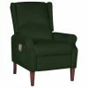 VidaXL Fauteuil de massage inclinable Vert foncé Velours