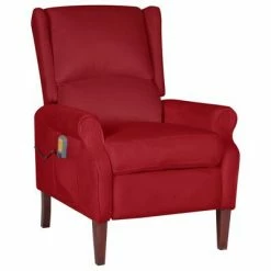 VidaXL Fauteuil de massage inclinable Rouge bordeaux Velours