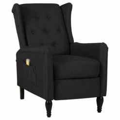 VidaXL Fauteuil de massage inclinable Noir Tissu