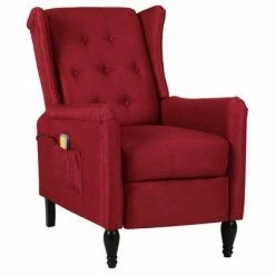 VidaXL Fauteuil de massage inclinable Rouge bordeaux Tissu