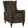 VidaXL Fauteuil de massage inclinable Marron foncé Tissu