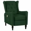 VidaXL Fauteuil de massage inclinable Vert foncé Tissu