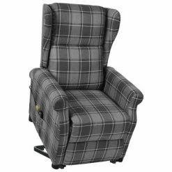 VidaXL Fauteuil de massage inclinable Gris Tissu