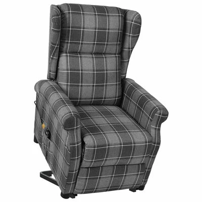 VidaXL Fauteuil de massage inclinable Gris Tissu 1 VidaXL Fauteuil de massage inclinable Gris Tissu