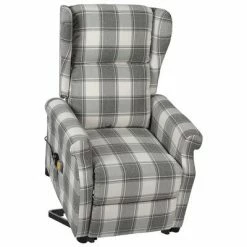 VidaXL Fauteuil de massage inclinable Blanc et gris Tissu