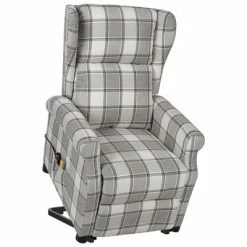 VidaXL Fauteuil de massage inclinable Gris Tissu