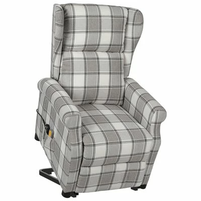 VidaXL Fauteuil de massage inclinable Gris Tissu 1 VidaXL Fauteuil de massage inclinable Gris Tissu