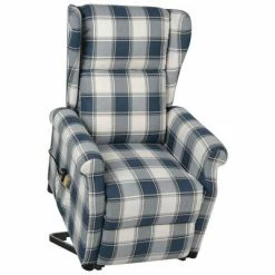 VidaXL Fauteuil de massage inclinable Bleu Tissu