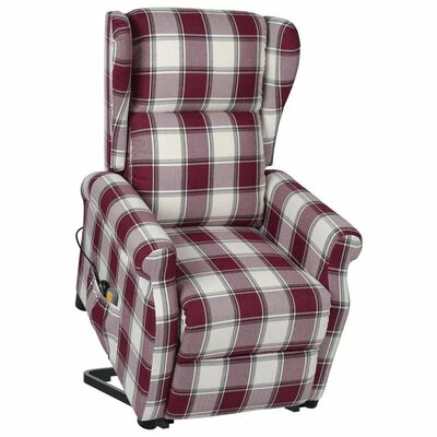 VidaXL Fauteuil de massage inclinable Rouge Tissu 1 VidaXL Fauteuil de massage inclinable Rouge Tissu