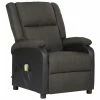 VidaXL Fauteuil de massage inclinable Gris foncé Similicuir et tissu