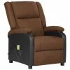 VidaXL Fauteuil de massage inclinable Marron Similicuir et tissu