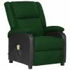 VidaXL Fauteuil de massage inclinable Vert foncé Similicuir et tissu