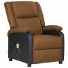 VidaXL Fauteuil de massage inclinable Taupe Similicuir et tissu