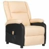 VidaXL Fauteuil de massage inclinable Crème Similicuir et tissu