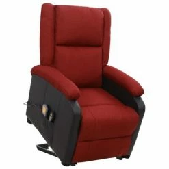 VidaXL Fauteuil de massage inclinable Rouge bordeaux Tissu