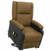 VidaXL Fauteuil de massage inclinable Marron Tissu