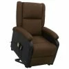 VidaXL Fauteuil de massage inclinable Marron foncé Tissu