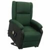 VidaXL Fauteuil de massage inclinable Vert foncé Tissu
