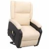 VidaXL Fauteuil de massage inclinable Crème Tissu