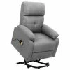 VidaXL Fauteuil de massage inclinable Gris clair Tissu