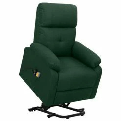 VidaXL Fauteuil de massage inclinable Vert foncé Tissu