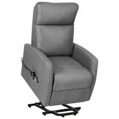 VidaXL Fauteuil de massage inclinable Gris clair Tissu