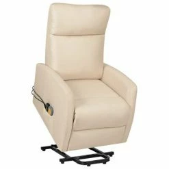 VidaXL Fauteuil de massage inclinable Crème Tissu