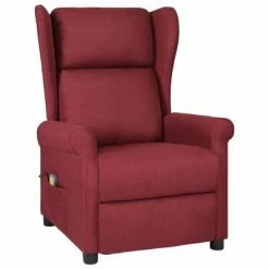 VidaXL Fauteuil de massage inclinable Rouge bordeaux Tissu
