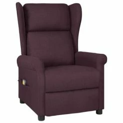 VidaXL Fauteuil de massage inclinable Violet Tissu